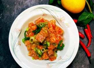 ก้อย วาซาบิ salmon รสเด็ด ก้อย วาซาบิ