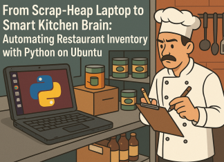 From Scrap-Heap Laptop to Smart Kitchen Brain: Automating Restaurant Inventory with Python on Ubuntu Smart Kitchen